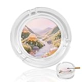 Glass Ashtrays Round Dreamy Gummy Candy Ash Tray for Smokers Cigarette Ash Holder for Office Indoor Outdoor