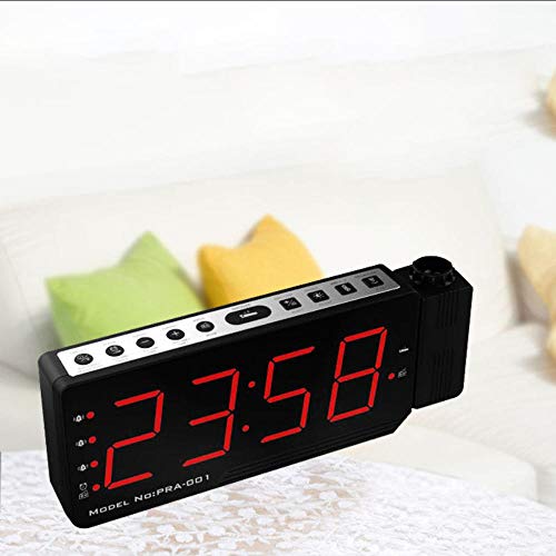 Wanduhren Digital Radio Wecker Projektion Snooze Timer Temperatur Led-Anzeige USB-Ladekabel Grad Tabelle Wandfunkuhr