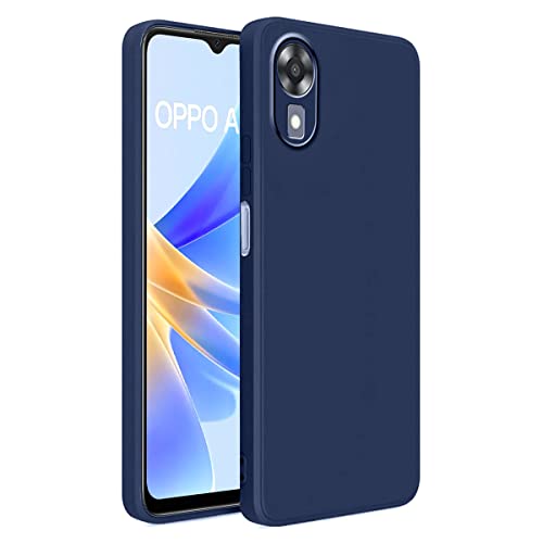 LIRAMARK Silicone Soft Back Cover Case for Oppo A17K (Blue)