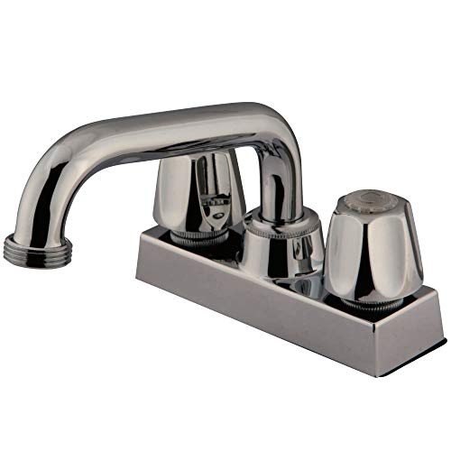 Product Image of the Kingston Brass KF461 Double-Handle 4' Centerset Laundry Faucet, Polished Chrome