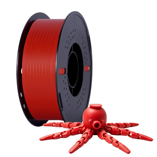 Image of Kingroon PLA 3D Printer Filament, Dimensional Accuracy + /- 0.03 mm, 1 kg Spool(2.2lbs), 1.75 mm,Red