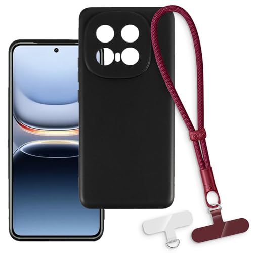 OAGELIM 2-in-1�ی�P�[�X�ƃ��X�g�X�g���b�v Vivo iQOO 13 5G China �Ƃ̌݊������� ���O���\�ȃ��j���[�h�t���d�b�J�o�[�A����~�ߕ����h�~�O���b�v�n���h�� (�u���b�N + ���b�h)