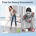 LENDAWAY 9-in-1 Multi-Purpose Electric Spin Scrubber for Cleaning, 2 Speed Long Handle Shower Scrubber, Replaceable Cleaner Brush Heads for Floors, Windows, Bathtub, Grout, Tiles, Sink, Car, Bathroom