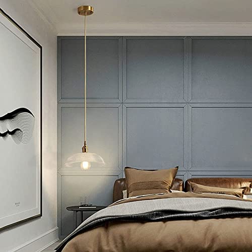 Luces colgantes de cristal y latón E27/E26 estilo minimalista para el hogar 3