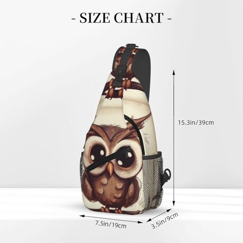 Mochila tipo sling bolsa cruzada búho negra para exteriores miniatura 2