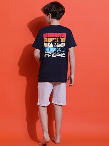 Image of Li'l Tomatoes Boys 100% Cotton Night Suit | Summer T-Shirt & Shorts Set | Soft & Breathable Sleepwear | 9-16 Years