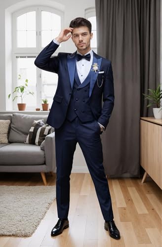 Men's Tuxedos Suit 3 Piece Big and Tall Suits for Men Slim Fit Tuxedo for Men Wedding Prom Party Business Men's Suits4