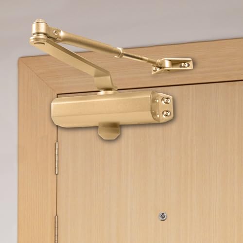 Image of Godrej Door Closer | Cerus Universal Door Closer I Gold Finish | Max Door Weight: 85kg | Max Door Width: 1250mm | 180 Opening Angle | Adjustable Closing Speed|3 Years Warranty