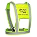 Custom Safety Vest, Adjustable Reflective Vest Hi Vis Straps with Logo Construction Straps Security Vest Unisex for Running Cyclingï¼ˆYellow-1Packï¼‰