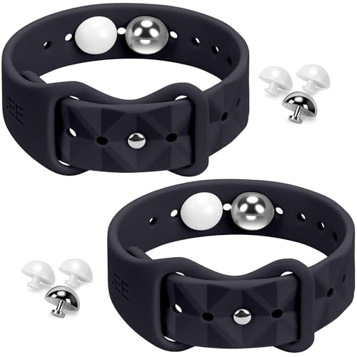 Image of Motion Sickness Bracelets for Travel: Acupressure Anti Nausea Wristband for Morning Sickness - Sea Sickness Wristbands for Car Boat Air - Nausea Bands for Motion Sickness 1 Pair Black