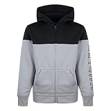 Hurley Boys' Little Zip Up Hoodie, Grey Heather/Black, 6