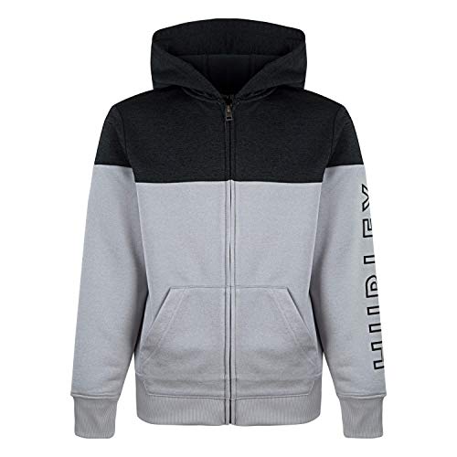 Hurley Boys' Little Zip Up Hoodie, Grey Heather/Black, 6 #TOP11