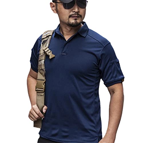 Polo tactique homme bleu taille L vêtement été séchage rapide