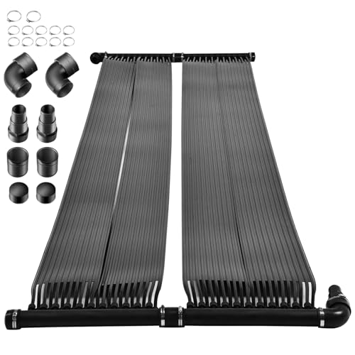 Advwin Solar Pool Heating Panels, Two 600 * 75cm Pool Heaters, Raises Temperature 6-10 Fahrenheit, Swimming Pool Solar Panel Heating System, Portable Heater Mat, for Above Ground Pool Inground Pools