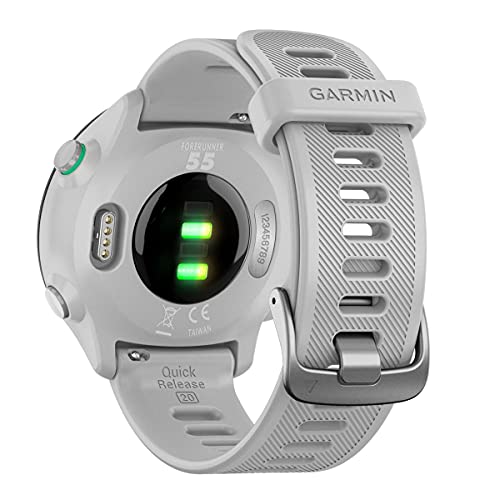 Garmin – Forerunner 55 - Montre GPS Multi-activités Running avec Fonctions d’Entrainement Coach et Cardio au Poignet – Blanche