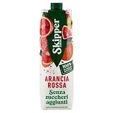 Skipper Arancia Rossa Senza Zuccheri Aggiunti, Succo Naturale, 1L, Confezione da 12 Brick