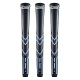 Full Choice Jumbo Golf Grips, 3 Pack with 5 Tapes, 20–25% Lighter Than Standard Grips, Reduced Taper Textured PU Grips for Drivers, Irons, Hybrids and Wedges