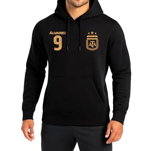 Icon Sports Officially Licensed Argentine Football Association Julián Alvarez Pullover Hoodie - Unisex Adult - AFA117PH Black S