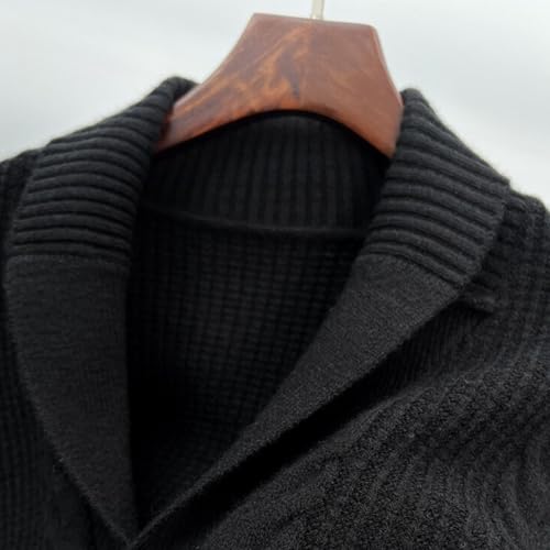DGHM-JLMY Men's Casual Fashion Slim Knitted Coat Buttons Down Cable Knit Cardigan Sweater Shawl Collar Cable Knit Cardigans3