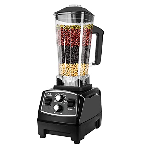 Licuadora de encimera portátil, mini licuadora pequeña de 2000 ml, licuadora de batidos de tipo compacto, adecuada para batidos de hielo/bebidas de frutas y verduras congeladas, negro (negro)