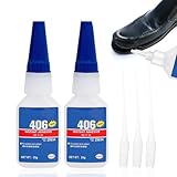 2 pezzi colla in gomma, suola per scarpe, con 3 gocce sottili, indurimento rapido, adesione estremamente forte, adatto per gomma, scarpe, cintura ecc