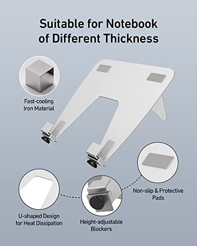 Image of ergounion VESA Laptop Tray for Monitor Mount, Holds Laptops up to 17.3 Inches and 28.6 lbs, Fits 100x100mm VESA, Notebook Tray Office Desk Accessories, Silver