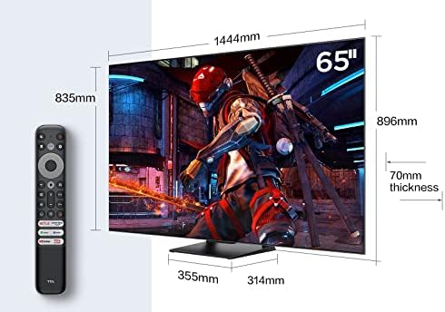 TCL Telewizor 65T8A 65 cali, QLED, HDR 1000 nitów, Full Array Local Dimming, IMAX Enhanced, 144 Hz VRR, Dolby Vision i Atmos TV, obsługuje Google