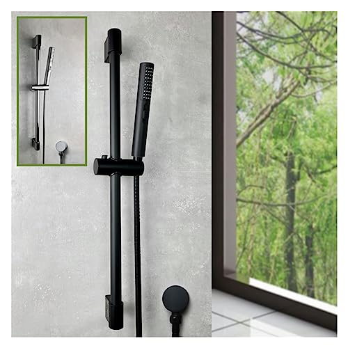 Tuyau de douche 1,5m et ensemble de douche réglable noir mat en laiton - 2