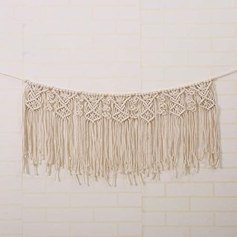 laddawan Macrame Garland Macrame Wall Hanging Nursery Wall Decor Boho Home Bohemian Bedroom Wedding Macrame Garland First Birthday Decor (B) Cover
