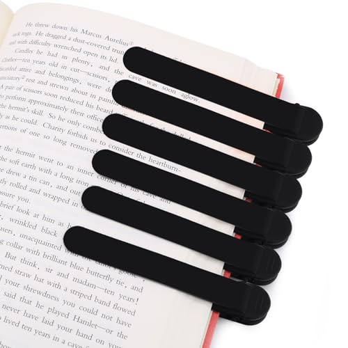 SMUK 6pcs Automatic Bookmark, Silicone Book Marks for Reading Women, Men, Kids, Book Lovers, Cute Unique Book Markers for Reading, Reading Accessories Gifts for Book Lovers