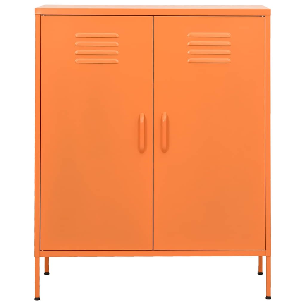 Armadietto in Acciaio Arancione 80x35x101,5 cm con Ripiani Regolabili, Mobiletto Portaoggetti Salvaspazio per Soggiorno, Ingresso, Cucina, Bagno e Camera, Durevole e Facile da Assembrare
