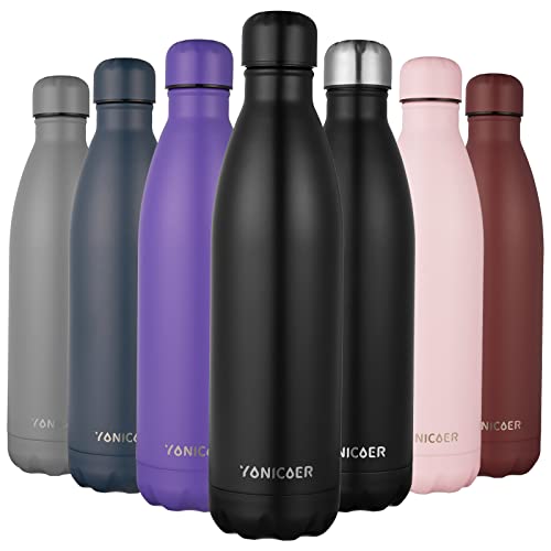 Insulated Water Bottle,Yonicoer 25Oz Double Walled Stainless Steel Metal Water Bottles, Vacuum Thermo Flasks For Daily Use, Sports, Gym, Travel,School #TOP5