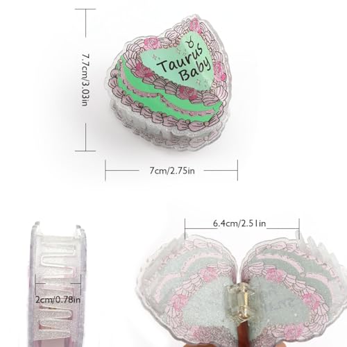 Taurus Baby Hair Claw, Personalized Acetate Hair Clip, 7cm/2.75in, Green with Pink Floral Design