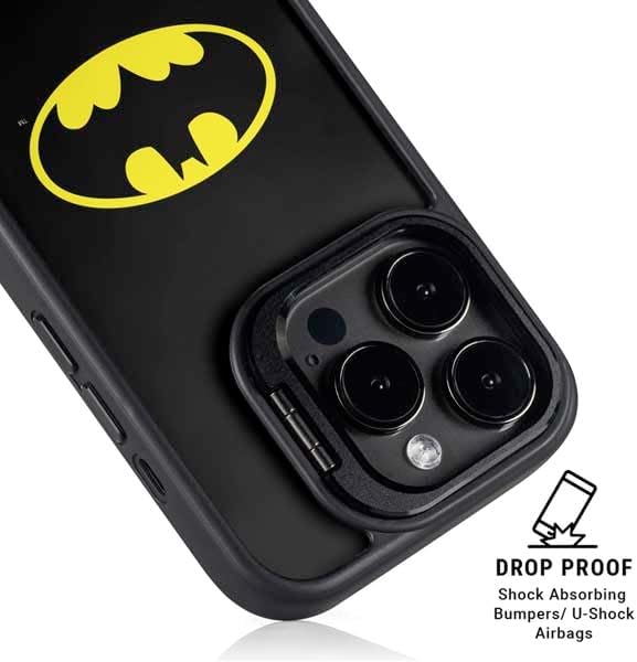 Skinit Kickstand Phone Case Compatible with iPhone 16 Pro Max - Officially Licensed DC Comics Batman Movie 1989 Logo Design