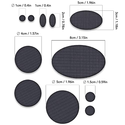 aZengear Repair Patches for Down Jackets - Waterproof, Pre-Cut, Self-Adhesive, Tear-Cold-Heat-Resistant Nylon Polyester Fabric to Fix Puffer Coats, Gear, Tents (11 Pieces, Dark Grey)