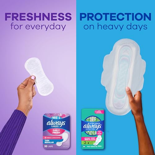 always daily fresh thin liners regular absorbency unscented panty liners 162 count