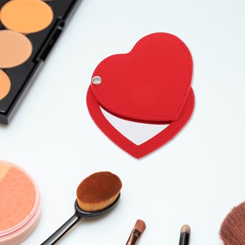 Espejo compacto de maquillaje portátil en forma de corazón miniatura 7