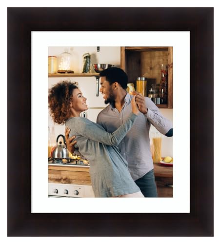 Amanti Art Picture Frame 20x24 Matted to 16x20 Photo Frame, Portico Espresso Wood Framing for your Wedding Photos, Family Pictures, Diploma, Certificate, Kids Art Gift for Mom or Poster Wall Decor