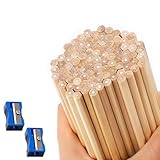 Buspoll Hexagonal HB Wooden pencils, 30 natural wood grain pencils, Writing stationery(unpainted)