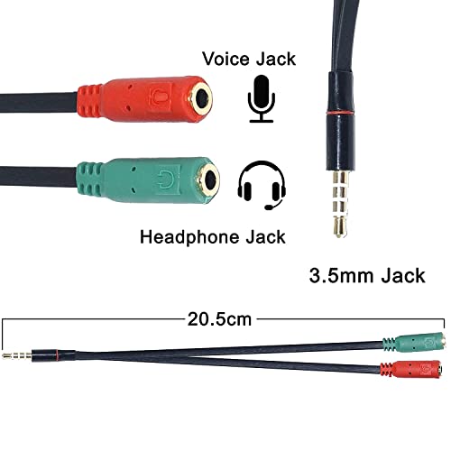 Image of NISHTECH 1 Male to 2 Female 3.5mm Audio Jack to Headphone Microphone Splitter Converter Adaptor Cable(Specially Design for Mobile and Tablet Only)