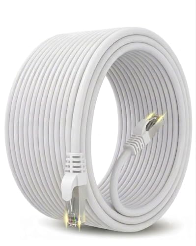Image of CAT6 5 Meter Ethernet LAN Cable with RJ45 Connectors, 10Gbps High-Speed Internet Network Cable, Durable PVC Jacket for Router, Modem, Computer, Smart TV & Gaming Devices-White