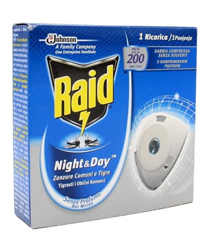Raid Night & Day Ricarica, Antizanzare e Antimosche, Inodore a