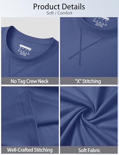 Cotrasen Men's T Shirts Cotton Drop Shoulder Short Sleeve Shirts for Men Casual Soft Comfort Loose Fit Mens Summer Tee Shirts