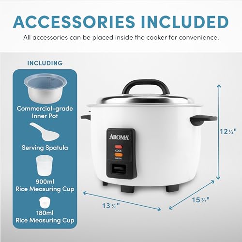 Image of Aroma 20-Cup (Uncooked) / 40-Cup (Cooked) Commercial Rice Cooker and Warmer