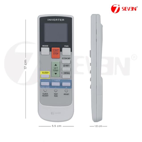 Image of 7SEVEN Compatible with O General AC Remote Control AR-RY18 Model 107C Suitable for 1 1.5 2 Ton Split & Window Air Conditioner - Match Key by Key Exactly with existing OGeneral AC Remote Function