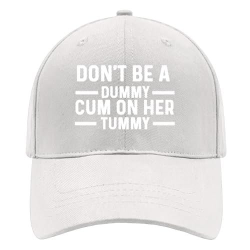 Don't Be A Dummy Cum On Her Tummy Hiking Hats for Women's Adjustable Cap White