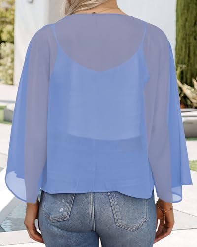 Image of Womens Summer Tops Short Shrugs Kimono Cardigans Casual Chiffon Bolero Jackets 2026