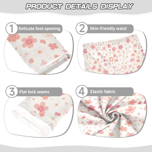 KLL Cherry Blossoms Girls Cotton Leggings Fashion Full Length Leg Yoga Pants Sports3