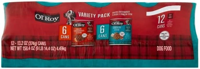 Ol' Roy Cuts in Gravy Wet Dog Food: Delicious Nutrition for Happy, (Cheeseburger and Country Stew Flavor)