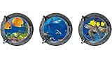Set of 3 3D Under the Sea Ocean Window View from Submaine Porthole Peel & Stick Wall Decal Removable Wall Sticker, 13